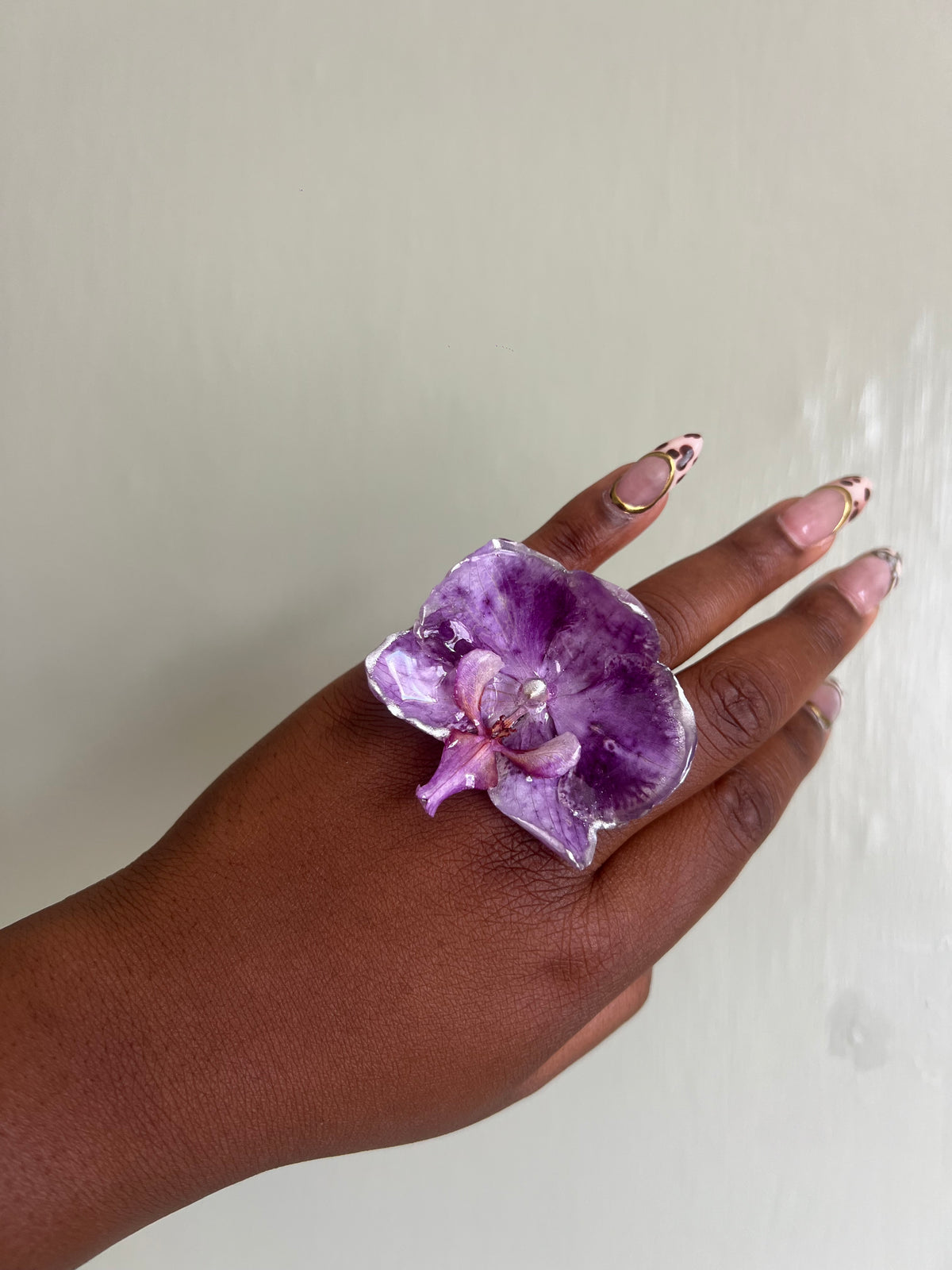 Large orchid Ring
