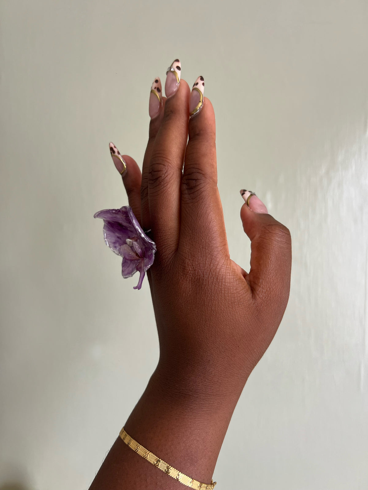 Large orchid Ring