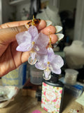 Mini orchid drop earrings