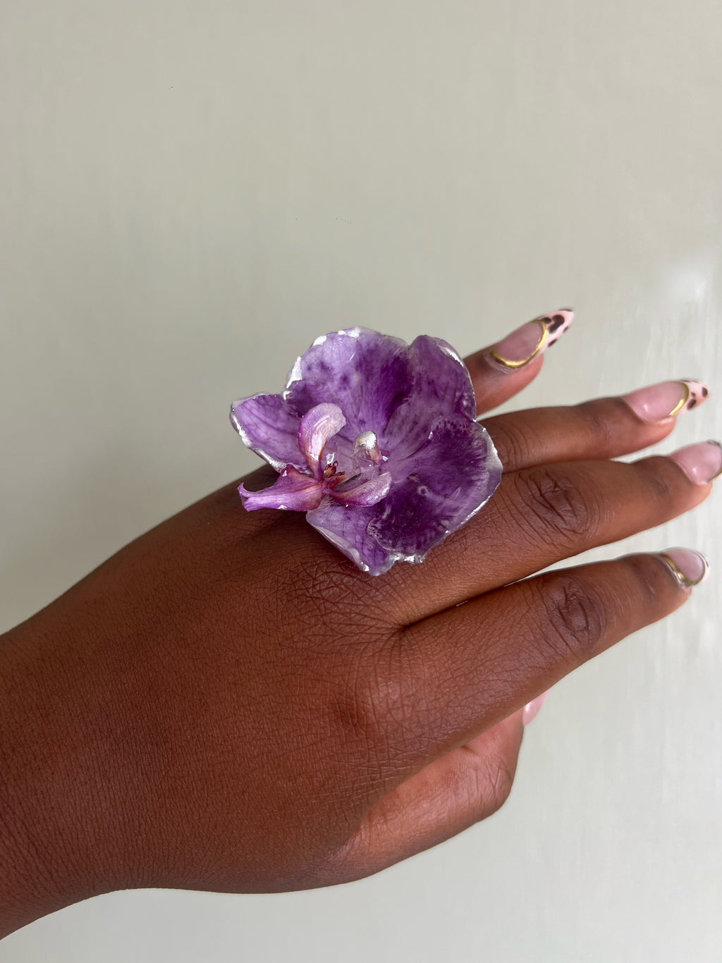 Large orchid Ring