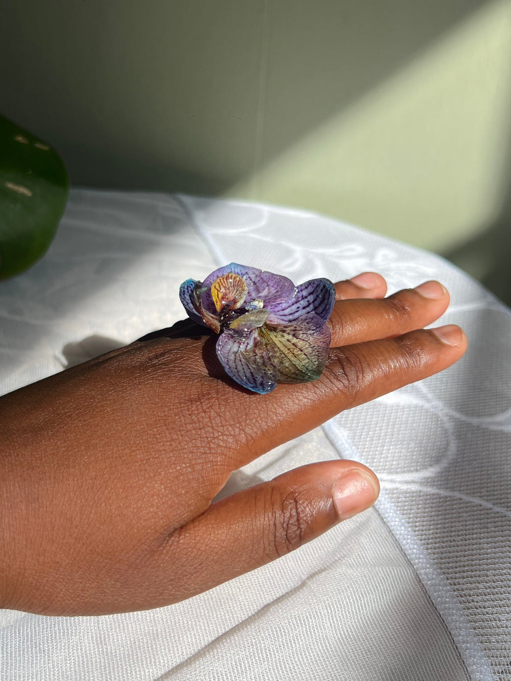 Large orchid Ring